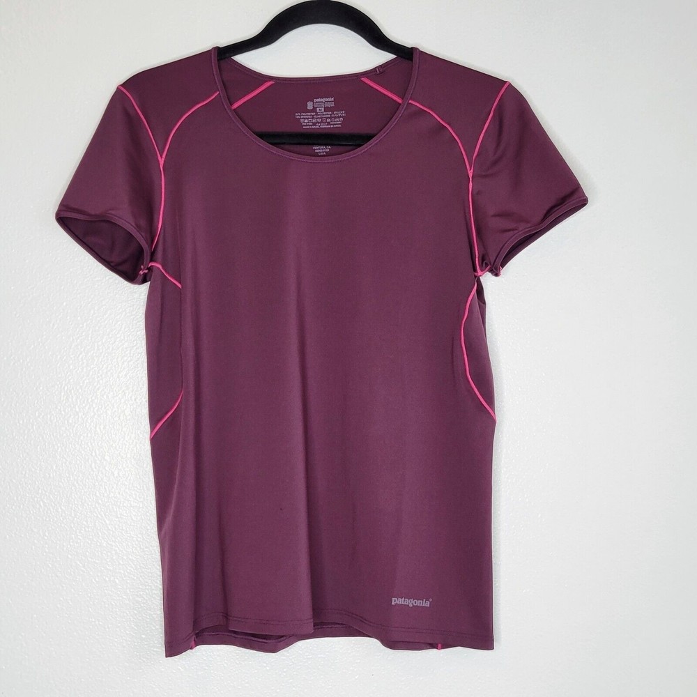 Patagonia Common Threads Short Sleeve Shirt Purple 45605 Womens Medium